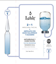 Cargar imagen en el visor de la galería, Máscara Facial 2 en 1 + Ampolleta - 2 pasos  - Mascara Facial Colágeno y Ácido Hialurínico
